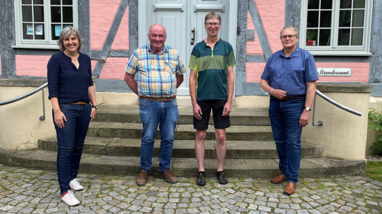 Wiebke Wall, Rainer Sauer, Jens Köroska und Samtgemeindebürgermeister Rainer Ahrens