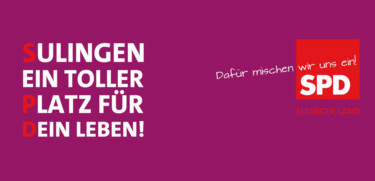 Logo SPD Sulinger Land und Text: Sulingen, ein toller Platz für dein Leben